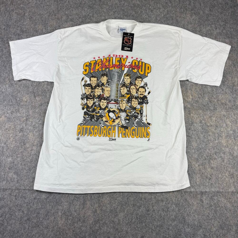 Vintage Salem Sportswear Pittsburgh Penguins 1991 Stanley Cup Champions T-Shirt
